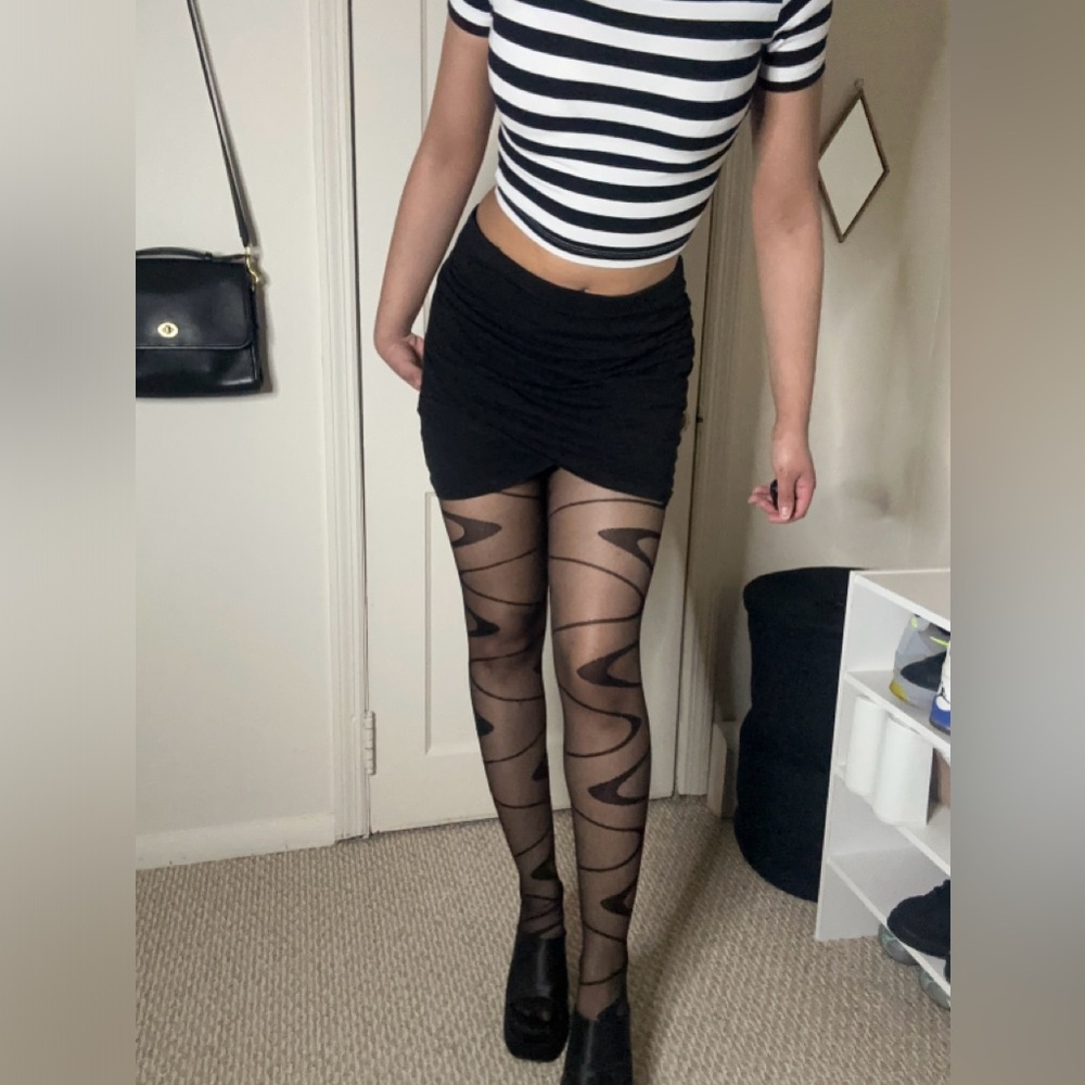 Black mini skirt